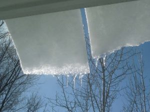retractable awning in snow